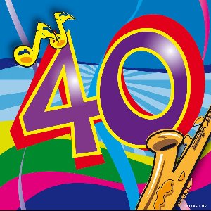 Servetten 40 Jaar Swirls 25x25cm - 20 stuks