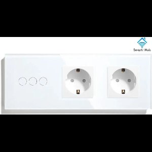 SmartinHuis - 3x1 polig + tweevoudig stopcontact - Wit