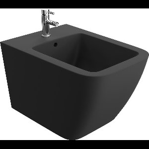 LAVITA® Bidet ONIL Wandbidet - 355x510x325 – Zwart Mat - Gatafstand: 18 - Hangbidet voor intieme douche - Moderne Toiletdouche - Billendouche met kraangat en met overloop