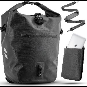 Solacis Fietstas enkel - Enkele fietstas waterdicht - Fietstas achter - Bagagedrager - Fietsaccessoires - Fietsen - School - Werk - Boodschappen - Must have!