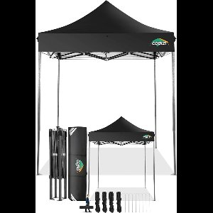 Partytent 2x2m Waterdicht – NoaHome Luxe Opvouwbaar Vouwpaviljoen met Draagtas – Pop-up Tuinpaviljoen, UV50+ Zonwering, Stabiel Gelegeerd Staal Frame, Zwart – Ideaal voor Feest, Camping & Strand