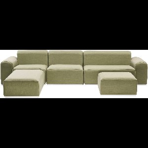 BELIANI BATTIFOLLO - Loungeset modulair 7-zits - Olijfgroen - Olefine