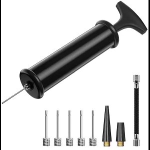 Garpex® Ballenpomp - Voetbalpomp met Extra Naald - Pomp Universeel - Opbergvakje - Zwart