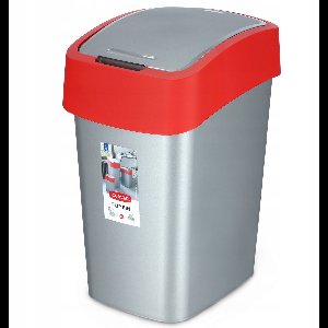 Curver Afvalcontainer, zilver/rood