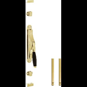 Intersteel Pomp-espagnolet Ton 400 met stangenset 2x 1250 mm messing gelakt/ebbenhout