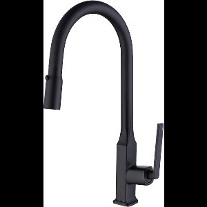 EcoRain© 30% Waterbesparende Keukenkraan Lucas met Uittrekbare Loop van RVS 304 en Messing - Universele Aansluiting - Anti-Kras Coating - Behoud Waterdruk - 5 Jaar Garantie - Zwart