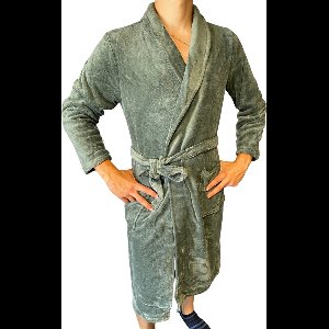 HL Tricot - Heren badjas/kamerjas - Maat S - Mannen - Groen -