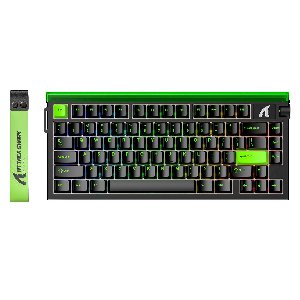 ATTACK SHARK R85HE - Magnetic Switch Wired Gaming Toetsenbord - 79keys - RGB light strip - Decorative Lanyard - Volume knob - PBT Keycaps - 8Khz - 0.005mmRT - 0.08ms - Neon Green