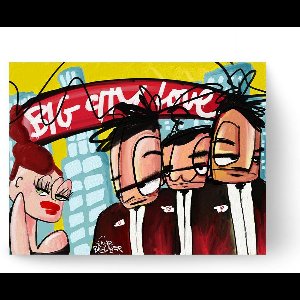 Big city love - Meerdere kleuren - Canvas 40 x 30 cm Zw