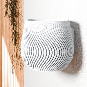 Fleuriek - Hangende bloempot modern design - Lichtgewicht & duurzame plantenpot van bioplastic, voor kleine en middelgrote kamerplanten - Witte plantenpot- Ø15 cm