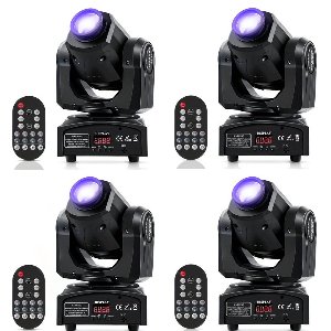 RGBW Moving Head Stage Lamp – LED Party Licht – DJ Verlichting – Club Spot – Theater Lamp – Set van 4 – 150W Krachtige LED – Aluminium Behuizing Duurzaam