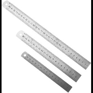 Cosensi - Metalen liniaal set 15, 20, 30 cm - Metrische/Imperiale schaal - RVS - Veelzijdig voor vrije tijd, school en werk - Robuust en duurzaam