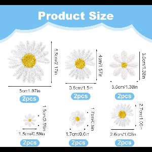 Famanu - Set van 36 geborduurde bloempatches, decoratieve applicaties voor kleding – Multicolor