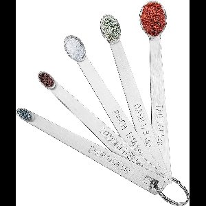 Set van 5 kleine maatlepels roestvrij staal - 1/64 theelepel tot 1/4 theelepel - voor kruiden en poeders