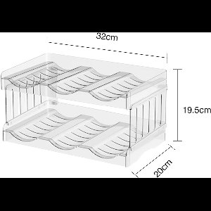 Stapelbaar Flessenrek - Organiser voor Water- en Wijnflessen - 2 Stuks Transparant