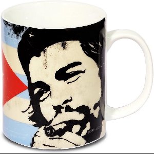 Che Guevara Cubaanse Vlag Porseleinen Mok - Zwarte Coffee Cup met Iconische Print