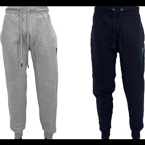 Hitman Joggingbroek Heren - 2-Pack - Trainingsbroek Heren - Sportbroek Heren - Sweatpants Heren - Katoen - Diepe Zakken - 1 x Licht Grijs & 1 x Blauw - Maat S