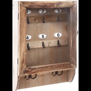 Sleutelbox glas hout 26x38 cm - moderne opbergbox voor thuis