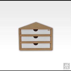 HobbyZone OM11- Ending Corner Drawers Module - Hobbyzone hoek- of eindmodule - HBZ modulair opbergsysteem
