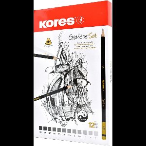 Set Grafiet Potloden in Diverse Hardheden met Driehoekige Grip in Metalen Doos