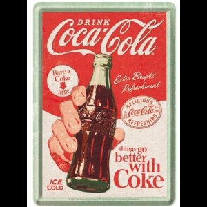 Metal Card Coca-Cola, Better with Coke 10x14 cm ansichtkaart