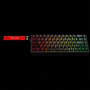 68-Toetsen Mechanisch RGB Toetsenbord –Gaming-gaming bord Aluminium Behuizing – USB-C – Side Printed PBT Keycaps- Black Contour Line-RGB Verlichting-Anti Ghosting-Bedraad-Ergonomisch-Compact Design – Model Mide68PRO-zwart