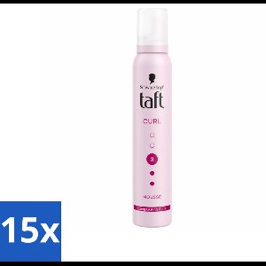 15 x Taft - Haarmousse - Curl 3 - Gedefinieerde krullen - 200 ml - Krullen - Golvend Haar - Haarmousse - Hold 3/15 - Veerkrachtige Krullen