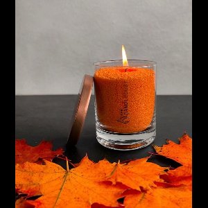 Ongeparfumeerde poederkaars in glas - Oranje 160g