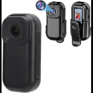MKSS® Bodycam - Action Cam - Bewegingsdetectie - 180º Draaibare Lens - Bodycam Politie - Spycam - Zwart