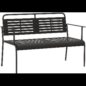 Outsunny tuinbank - staal - 121L x 64B x 84H cm - zwart