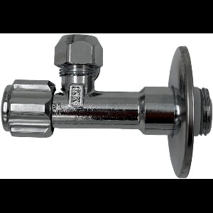 Solidparts Hoekstopkraan Chroom met Rozet 1/2" x 10mm (3/8")