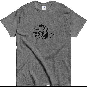 Funny Crocodile T-shirt - voor Vrouwen en Mannen - Muzikale Dierenvriend - Grijs - M