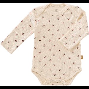 Fresk Romper met Lange Mouwen – Newborn – Kraamcadeau Babykleding – Biologisch Katoen – Beige – Berries
