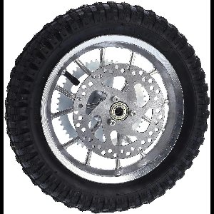 Allecto Premium - Achterwielvelgband van 12 mm Lagermontage voor Mini-crossmotor - Ideaal voor Dirt Pit-motor - Zilver - 125 x 275 inch