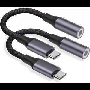 Smoakez - 2-pack USB C naar 3,5 mm jack adapters voor Samsung Galaxy smartphones