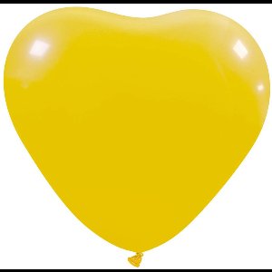 hartballon geel - Pastelkleurig – 43 cm – natuurrubber – 1 stuk los verpakt / Ballon cœur jaune pastel – 43 cm