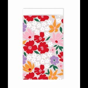 5x Cadeauzakje Retro Flowers 12x19cm