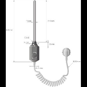 Elektrische badkamerradiator met verwarmingselement 300W 600x800 mm antraciet recht met zijaansluiting LuxeBath