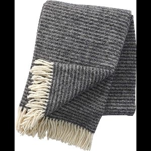 Klippan Ralph - Dark Grey - Plaid - Woondeken - Eco Lamswol -  Donkergrijs Wolwit = 200cm x 130cm