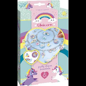 Totum 2 Unicorn bedel armbandjes maken - vriendschapsarmbandjes speelgoed meisjes vanaf 3 jaar - knutselset vriendschapsarmbandjes knutselen sieradenset