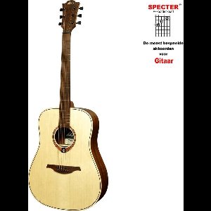Lag Professionele Akoestische Gitaar T70D | Dreadnought | Warme Sound | Met Akkoordenkaart