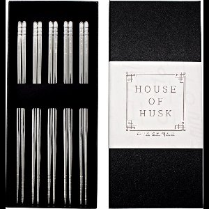House of Husk Chopsticks Set - Koreaanse Eetstokjes - Vaatwasserbestendig - RVS - 5 Paar - Zilver