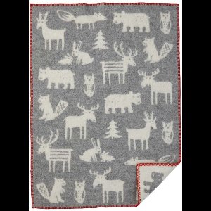 Klippan - wiegdeken - wol - forest grey - 65x90 cm