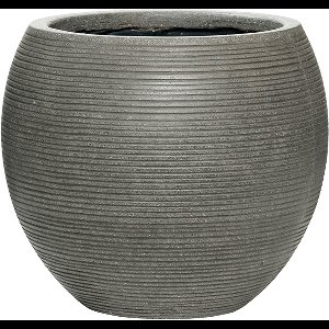 Pottery Pots - Plantenbak Abby M - Ø34.5cm x H30cm - Indoor en Outdoor - Dark Grey (horiz. ridg.)