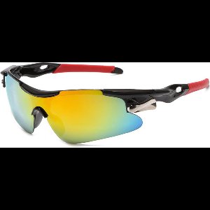 Garpex® Fietsbril - Sportbril - Gepolariseerde Zonnebril - Zonnebril - Racefiets - Mountainbike - Motor - Zwart Frame Rode Lens