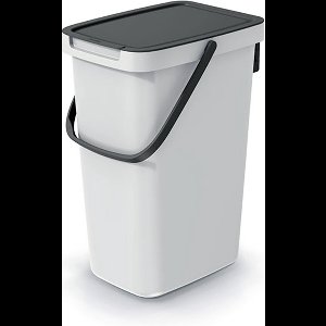 Keden GFT aanrecht afvalbak - creme wit - 12L - afsluitbaar - 20 x 26 x 37 cm - klepje/hengsel - afval scheiden