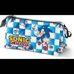 SONIC - Blue Lay - Triple Pencil Case '23x11x10cm'