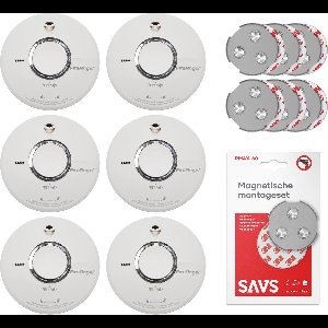 FireAngel ST-622 Rookmelderset + magnetische montagesets 6-pack - 10 jaar batterij