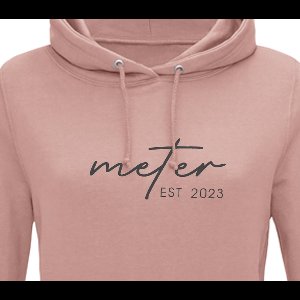 Hoodie dames met capuchon - Sweater dames capuchon - Meter - Meter cadeau - Liefste meter - Meter est 2023 - Zalmroze L