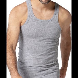 HL-tricot heren hemd / Singlet grijs